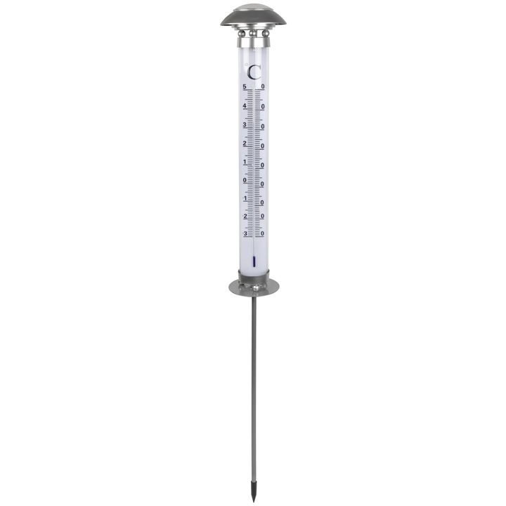XXL LED napelemes kerti hőmérő, automatikus éjszakai világítás, -30°C +50°C