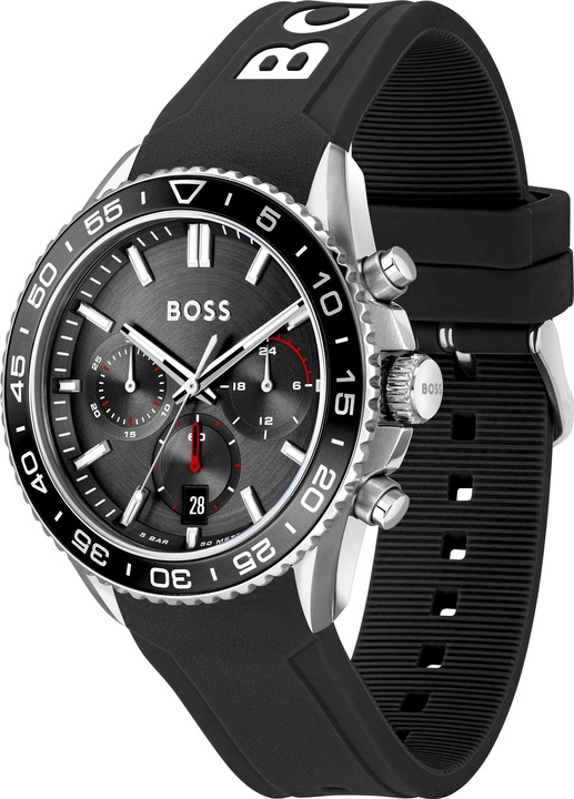 Мъжки часовник HUGO BOSS 1514141 Runner, Хронограф, Черен