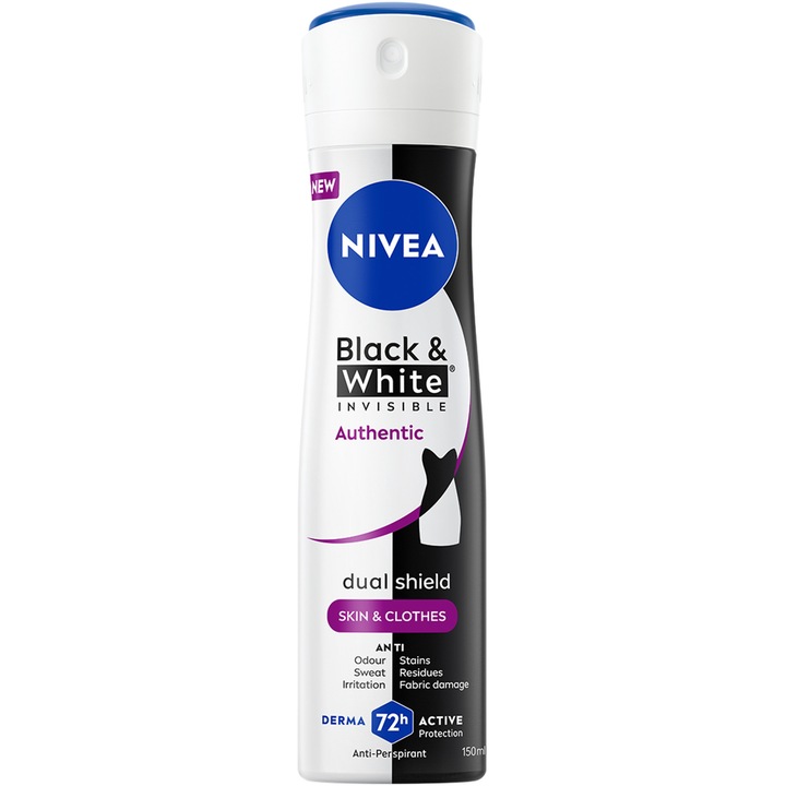 Deodorant spray feminin NIVEA Black&White Authentic, 150 ml