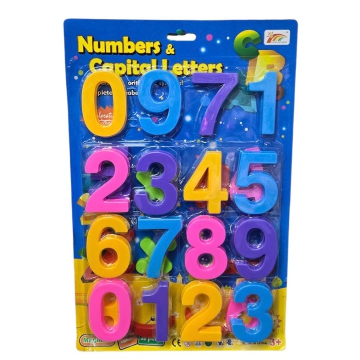 Set cifre magnetice 8 cm, viosim, 28 piese, multicolor