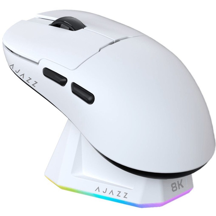 Безжична геймърска мишка Ajazz AJ159 PRO, Бял, USB