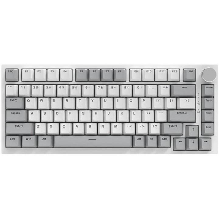 Геймърска клавиатура Ajazz AK820, Бял/сив, USB