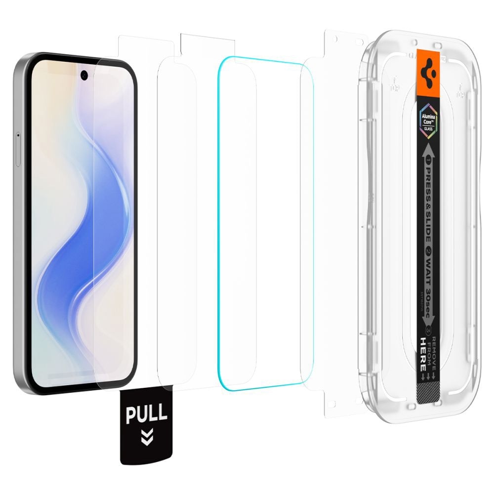 Set 2x Folii Spigen Glas.tR EZ-FIT din sticla pentru Google Pixel 10a, Protectie Profesionala, Ultra Rezistenta, Calitate Premium, Transparenta