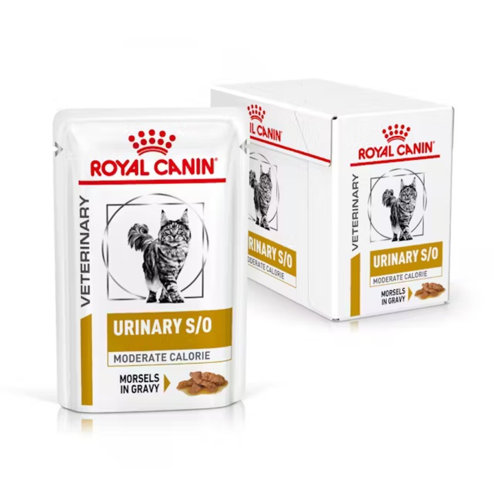 Royal Canin Veterinary Urinary S/O Moderate Calorie 12x85g Hrana Umeda In Sos Pentru Pisici Cu Calculi Struviti