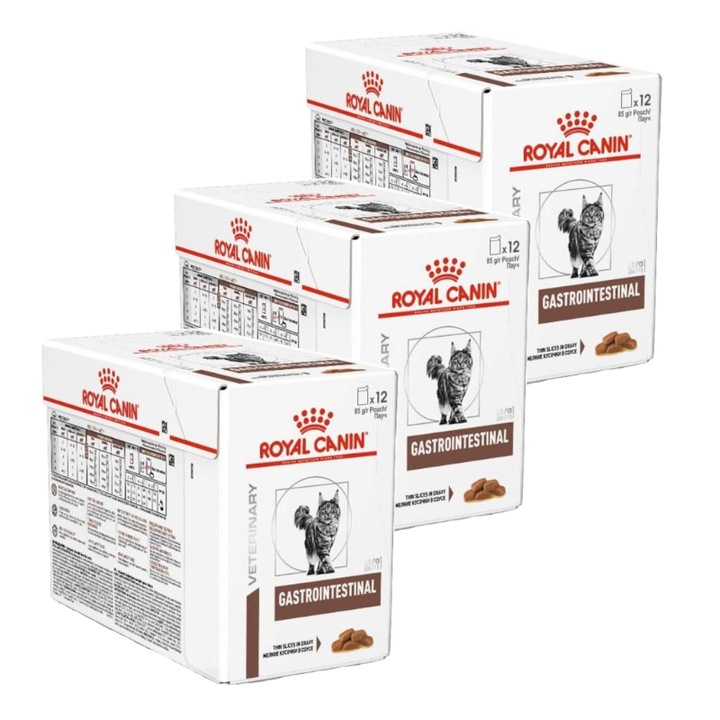 Royal Canin Veterinary Gastrointestinal S/O 36x85g Hrana umeda pentru pisici, in sos, pentru tract digestiv sensibil