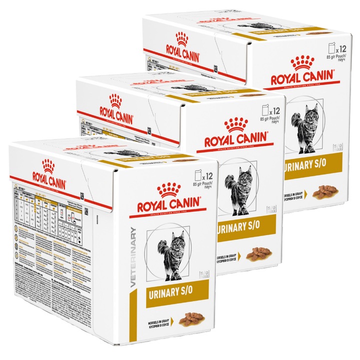 Royal Canin Veterinary Urinary S/O 36x85g Hrana Umeda in Sos pentru Pisici pentru Pietre Struvite