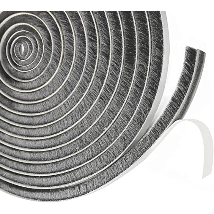 Kefe tömítés tolóajtókhoz, 9 mm (szélesség) x 23 mm (mélység) x 6 m (hosszúság). Ablaktömítés, hangszigetelő ajtókhoz és szigetelő redőnyökhöz