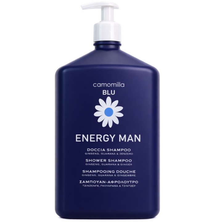 Gel de duş 2 în 1 Camomilla Blu pentru bărbaţi, 1000 ml, energizant, cu ginseng şi guarana