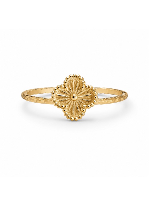 Inel aur 14K model floral, design delicat, marime 48