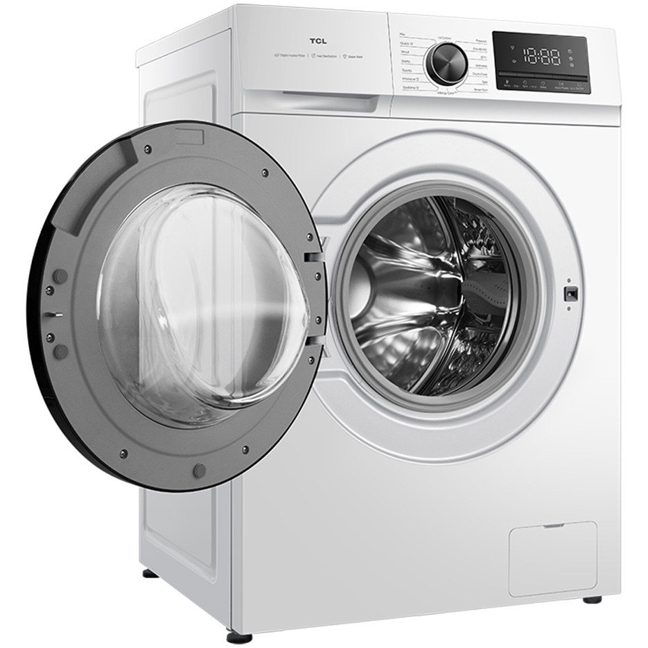 Masina de spalat rufe TCL FF0924SA2, 9 kg, 1400 RPM, Clasa A-10%, Digital Inverter Motor BDLC, MAGIC Flow, Steam Wash, Drum Clean, Honeycomb Drum, Quick Wash 15', 24 Hour Delay, Add Garment, 16 Programe, Alb