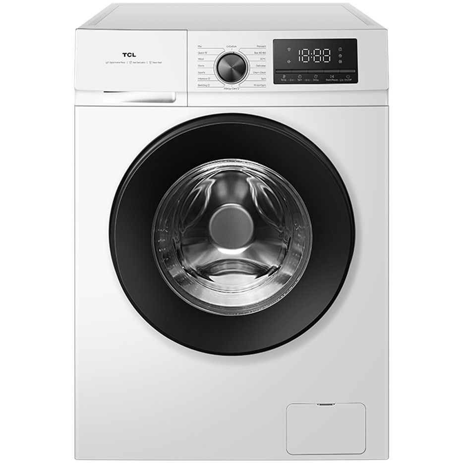 Masina de spalat rufe TCL FF0924SA2, 9 kg, 1400 RPM, Clasa A-10%, Digital Inverter Motor BDLC, MAGIC Flow, Steam Wash, Drum Clean, Honeycomb Drum, Quick Wash 15', 24 Hour Delay, Add Garment, 16 Programe, Alb