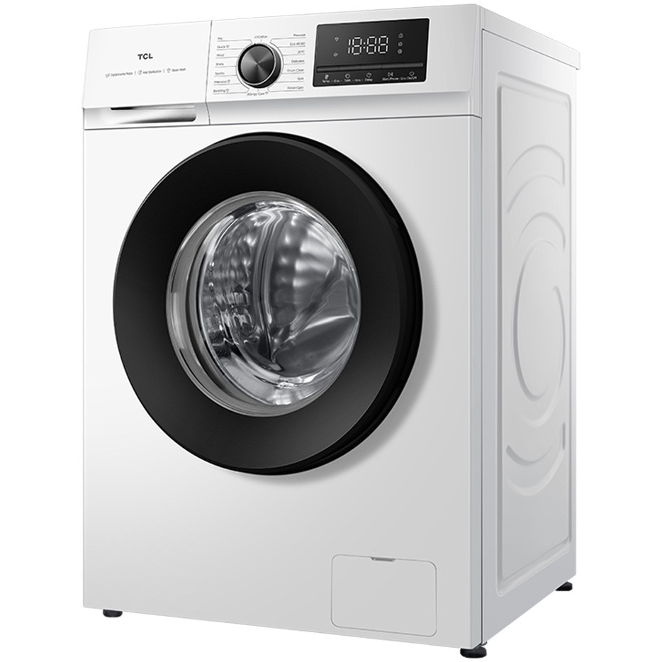 Masina de spalat rufe TCL FF0924SA2, 9 kg, 1400 RPM, Clasa A-10%, Digital Inverter Motor BDLC, MAGIC Flow, Steam Wash, Drum Clean, Honeycomb Drum, Quick Wash 15', 24 Hour Delay, Add Garment, 16 Programe, Alb