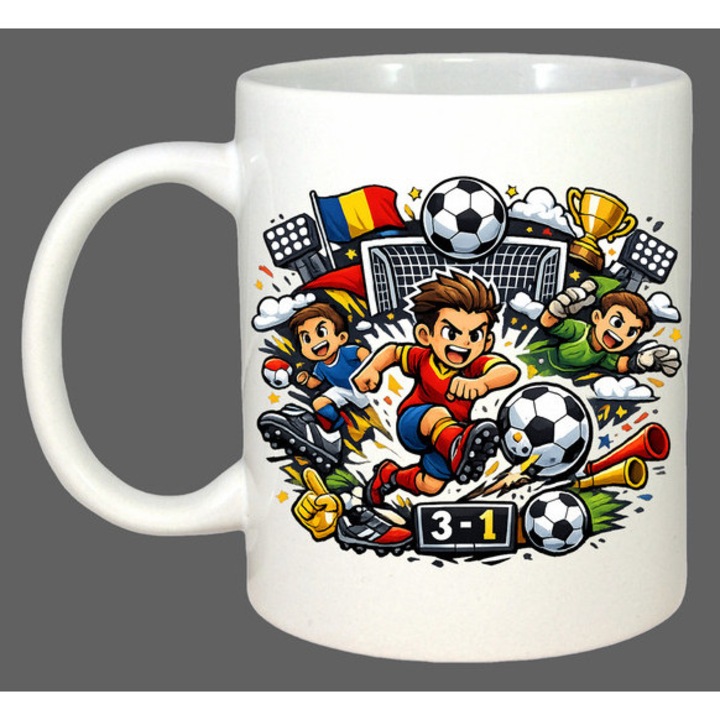 Cana Meci De Fotbal Suporteri Galerie Stadion V1, Cadou, Sarbatori, Cri-Flo, Culoare Alb, 330 ml
