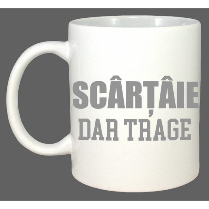 Cana Scartaie Dar Trage Mesaj Amuzant Mecanic, Cadou, Sarbatori, Cri-Flo, Culoare Alb, 330 ml