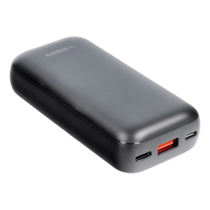 Външна батерия Veger S10 (W1135), PD QC3.0, 3A, 20W, 10000 mAh, Черна