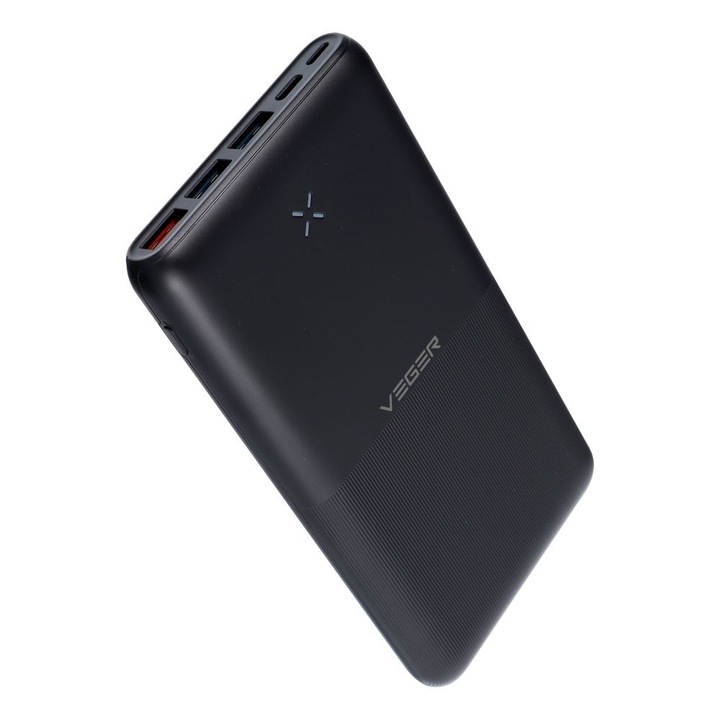 Външна батерия Veger (W2060), PD QC3.0, 3A, 20W, 20000 mAh, Черна