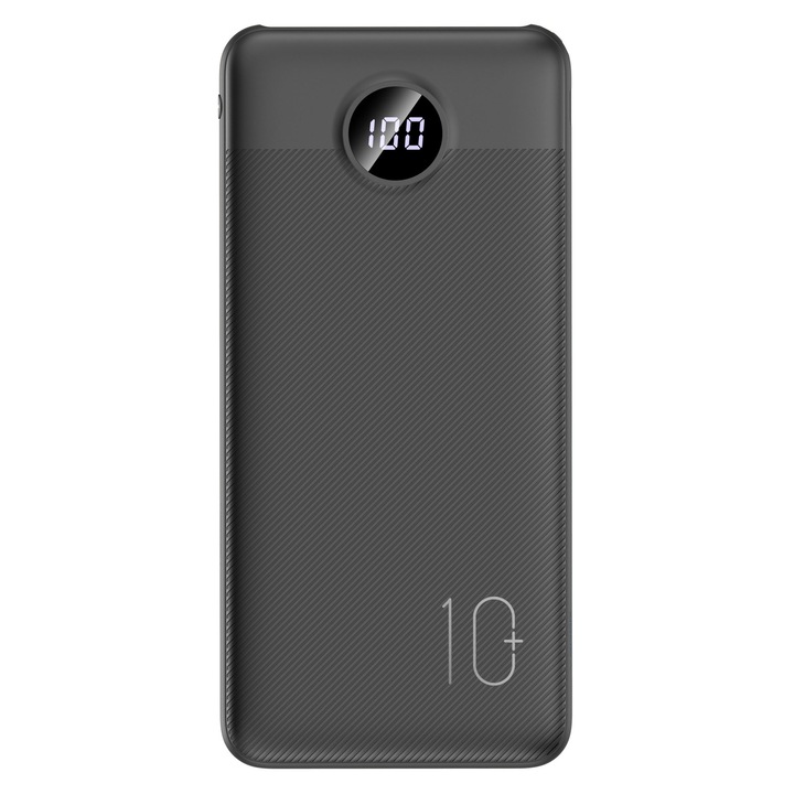 Veger L10S (W1105PD) külső akkumulátor, PD QC3.0, 2A, 20W, 10000 mAh, Fekete