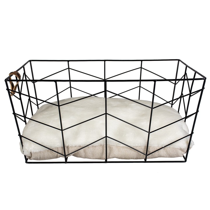 Cos metalic Duvo+, 40x29x19cm, cu pernă, pentru câini