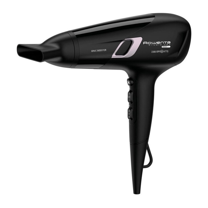 Сешоар Rowenta CV5820F0, 2100W, 3 температури, ионен генератор, 14mm, черен