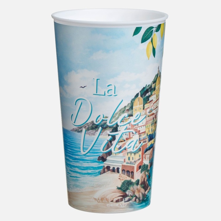 Amalfi mintás műanyag pohár 650ml