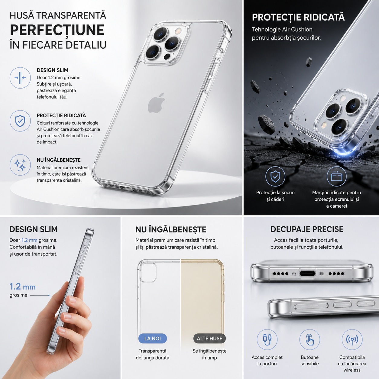 Husa pentru Oppo Find X9 Ultra DaDen, Ultra slim, Antisoc, Transparenta