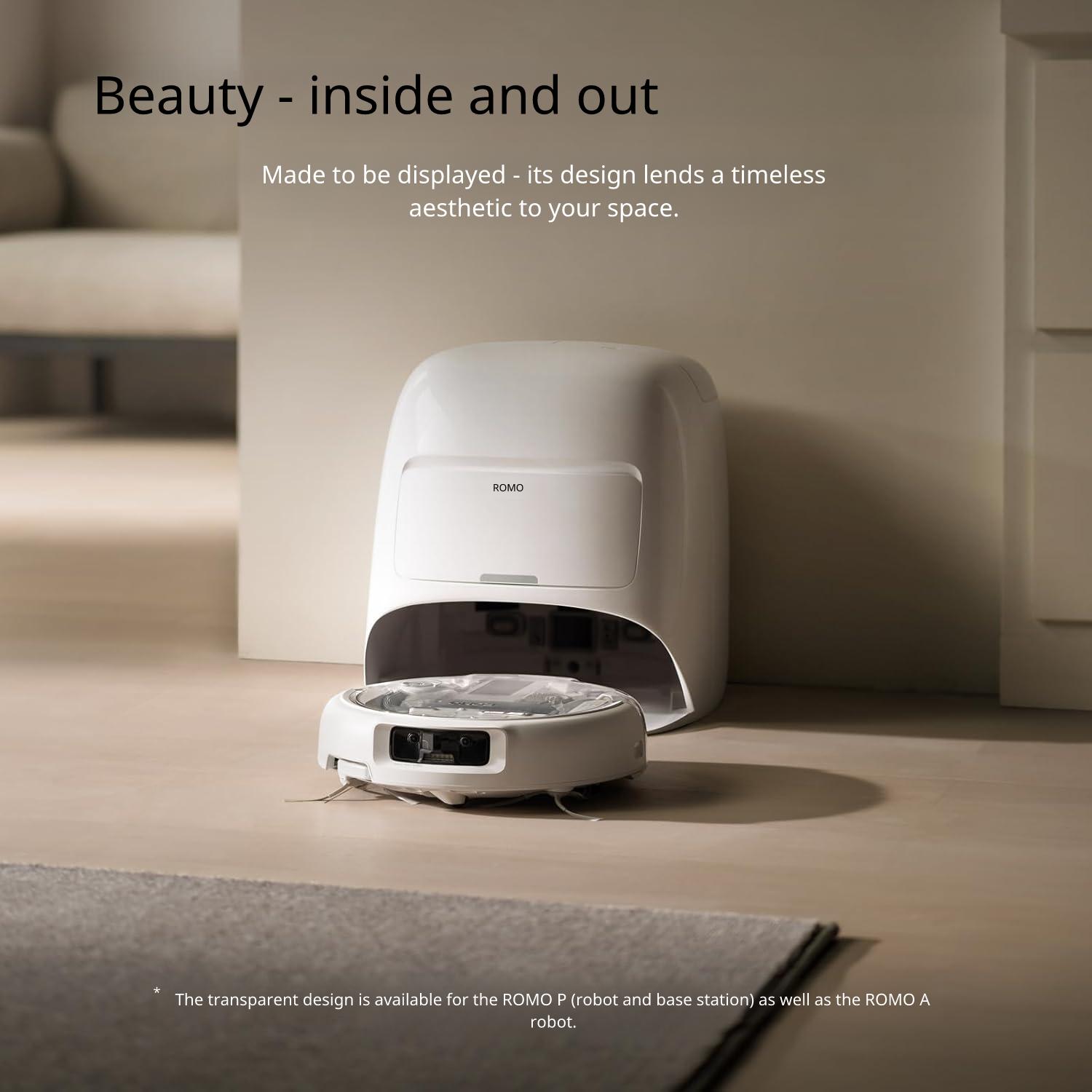 Robot aspirator cu mop DJI Romo A Robot Vacuum Cleaner, 25.000 Pa, statie auto-curatare, cartografiere AI, anti-incurcare par, control aplicatie
