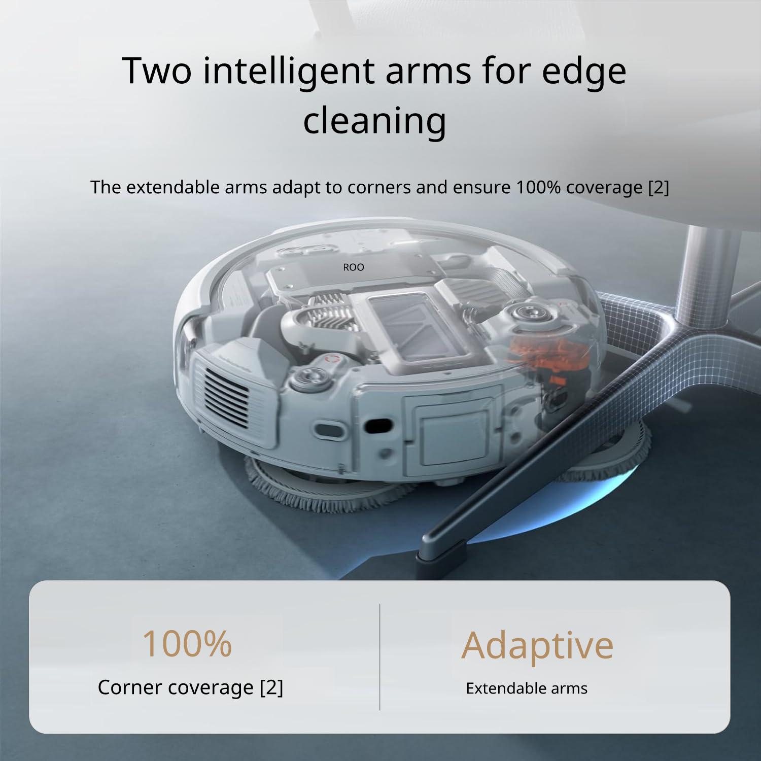Robot aspirator cu mop DJI Romo A Robot Vacuum Cleaner, 25.000 Pa, statie auto-curatare, cartografiere AI, anti-incurcare par, control aplicatie