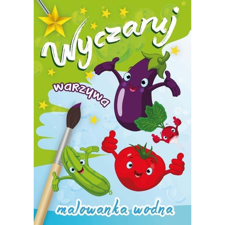 Wyczaruj warzywa. Malowanka wodna, Skrzat, carte de colorat cu apa, 8 pagini