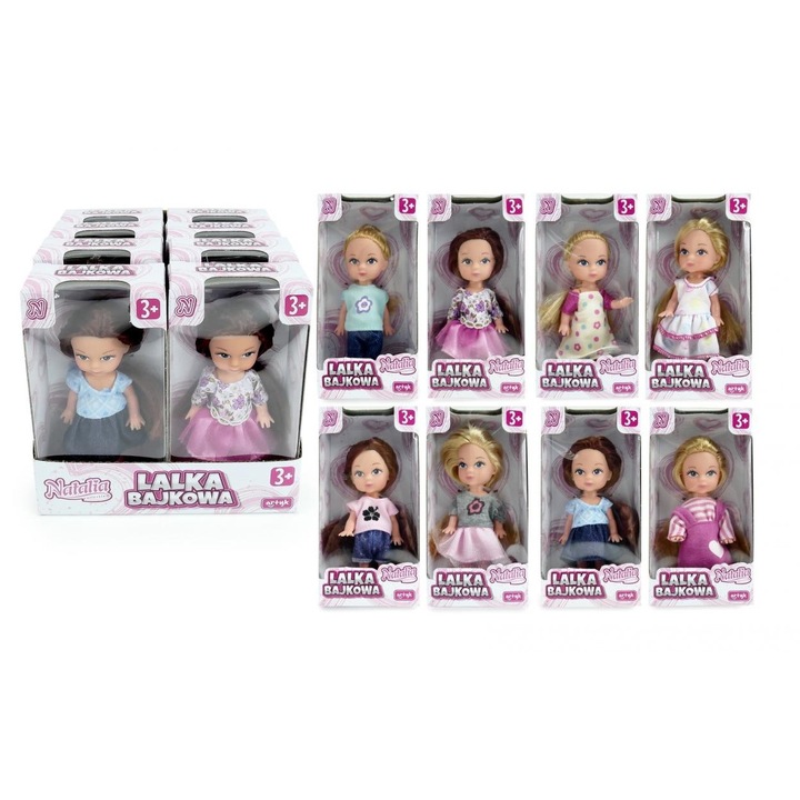 Papusa Artyk Natalia mini bobas multicolor 8cm set