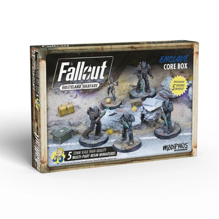 Разширение за игра Fallout, Enclave Core Box, Modiphius, 5 модела за сглобяване, сив