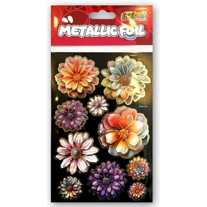 3D fém matricák Penmate Double Flowers, aranyfóliával, öntapadós, többszínű