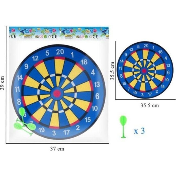 Merkpol darts tábla gyerekeknek, 36cm, tapadókorongos nyilak, többszínű