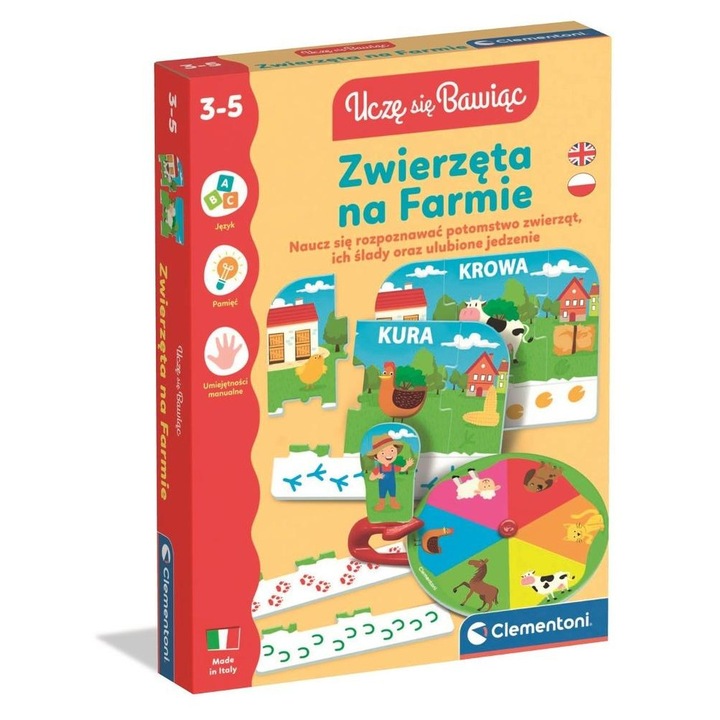 Образователна фигурка Clementoni селскостопански животни многоцветна 22x28см