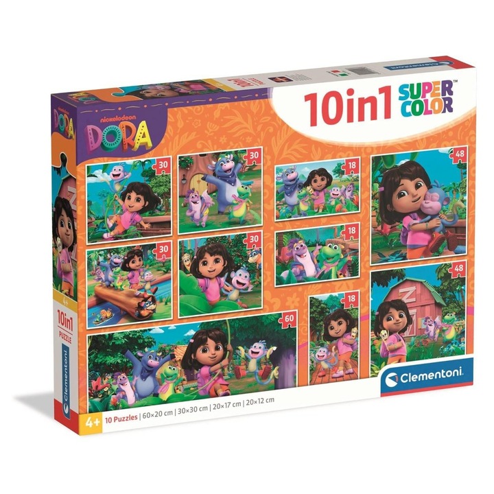 Puzzle Clementoni Super Color Dora 10 in 1 multicolor 30x38cm