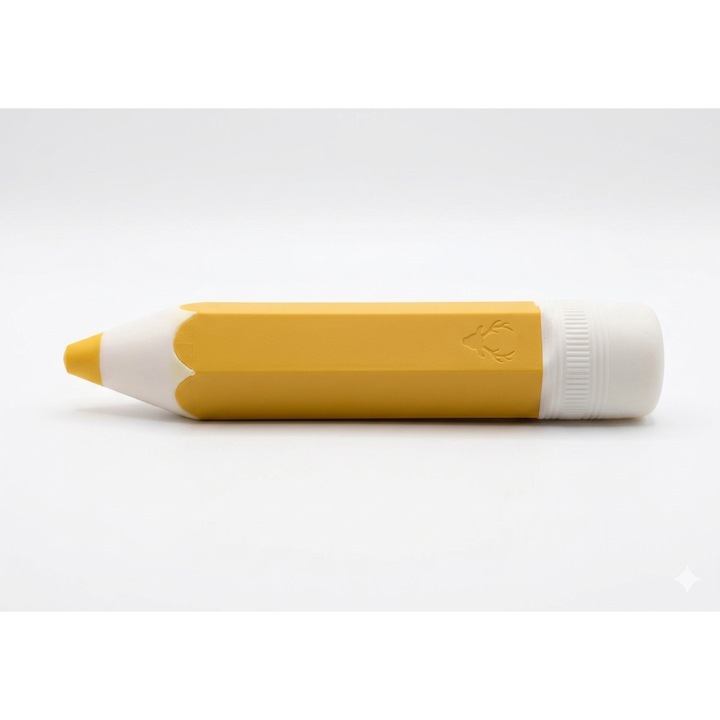Suport Pixuri, Model Creion, Galben– Organizator Birou, Dimensiuni 5.4 × 5.4 × 24.2 cm