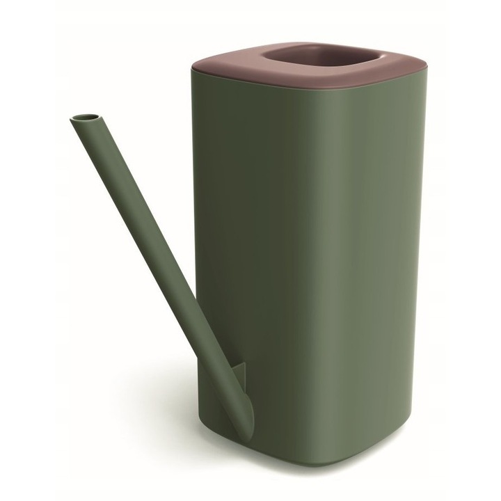 Prosperplast Tubi műanyag locsolókanna, keskeny kifolyóval a precíz öntözéshez, fenyőzöld/barna, 1,6 l