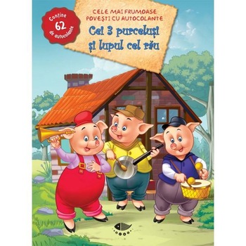 Cei 3 purcelusi si lupul cel rau - autocolante Cei 3 purcelusi si lupul cel rau - autocolante