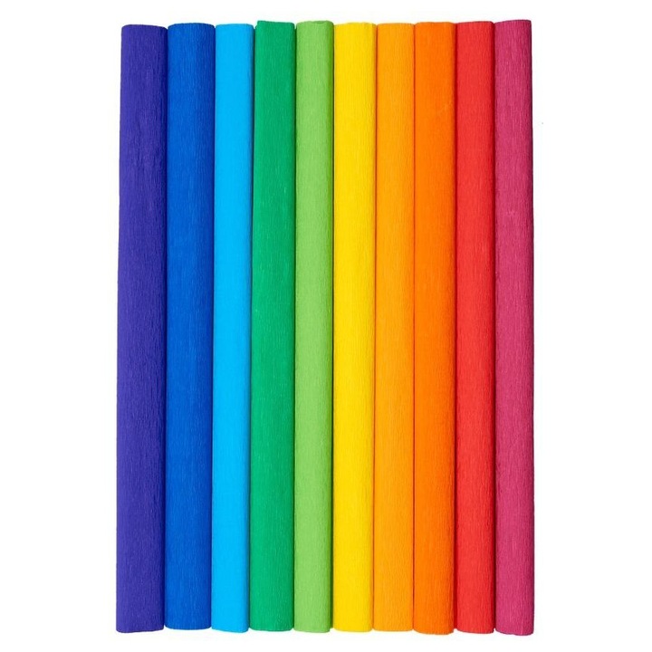 Herlitz krepp papír, szivárvány mix, 50x200 cm, többszínű, 10 lap