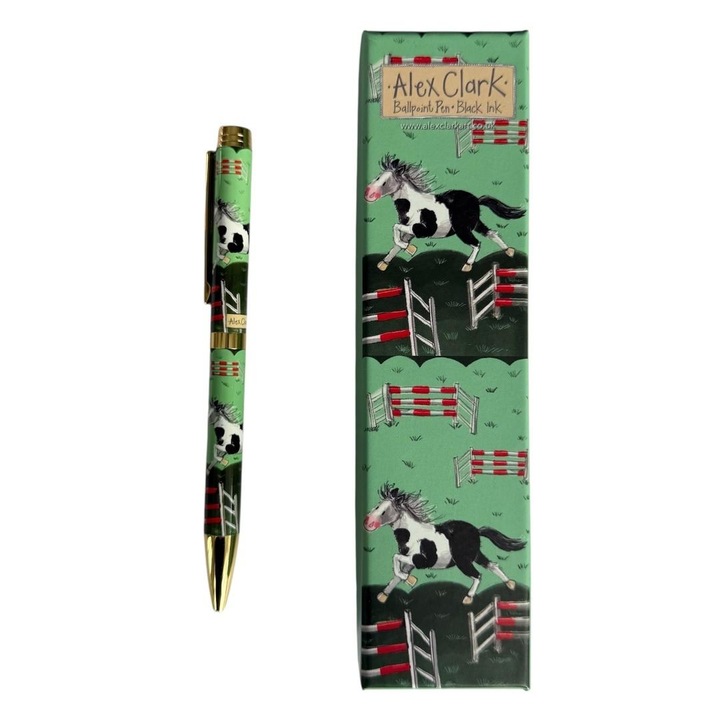 Pix Alex Clark Horse Jumping, cu cerneala neagra, detalii aurii, cutie colectionara, Multicolor, 1 buc