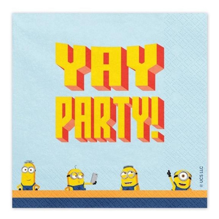 PartyDeco Minionki többszínű papírszalvéták 33x33cm 20 db