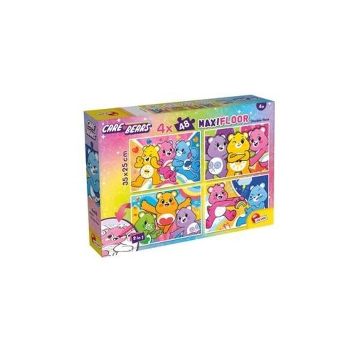 Set puzzle podea LISCIANI Care Bears (Troskliwe misie), 4 x 48 piese, Multicolor