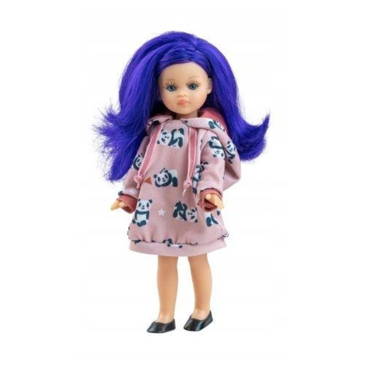 Papusa Paola Reina Maria Jose 21 cm, din vinil, mini, licentiata, cu cutie colectionabila cu fereastra, Multicolor, 1 buc