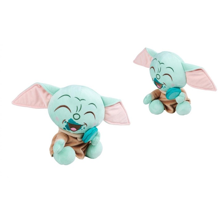 SIMBA Grogu The Mandalorian plüss játék, licencelt plüss, gyűjthető figura macaronnal, Többszínű, 25 cm
