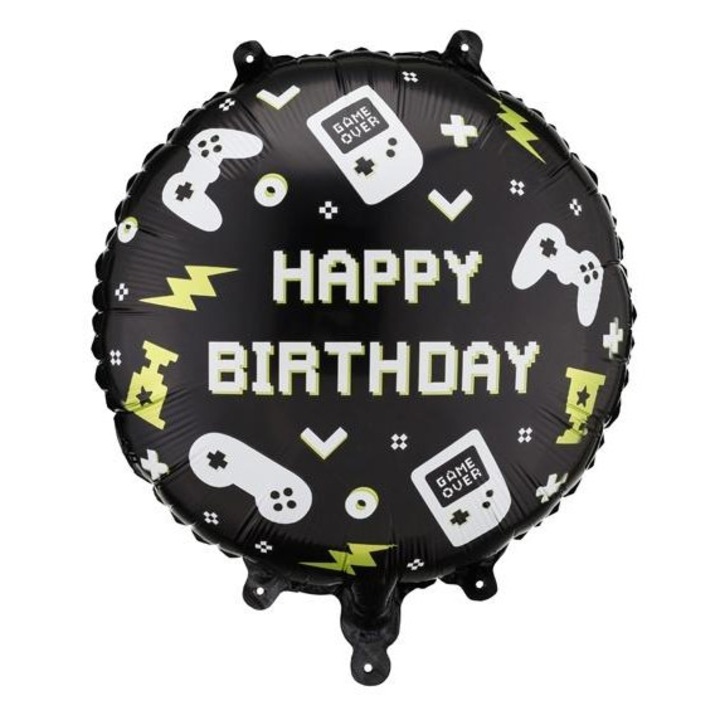 Balon folie PartyDeco pastila Happy Birthday, Multicolor, 35x35 cm