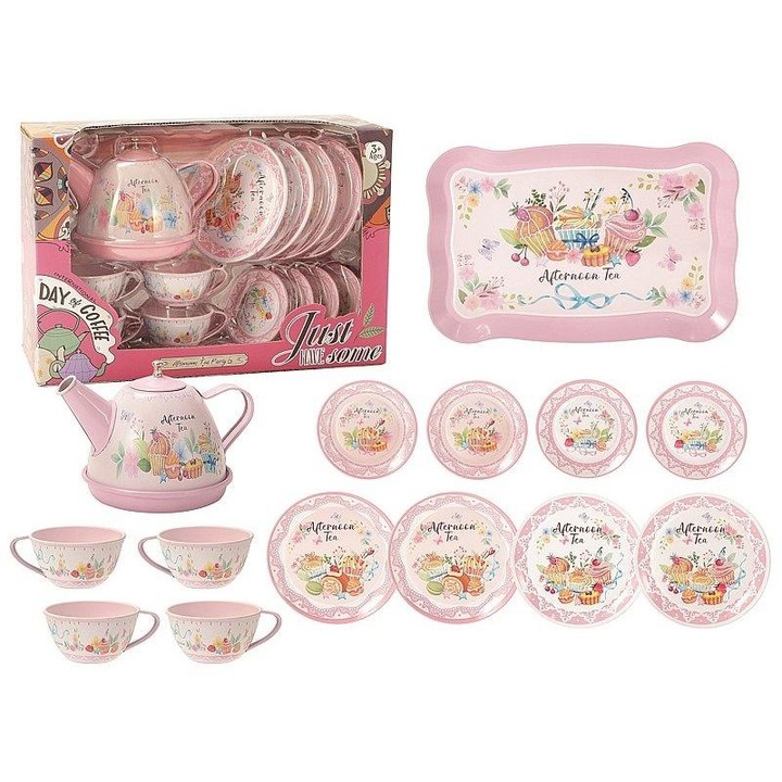Set 14 piese ceai ADAR, 14 elemente, metalic, pentru copii, Multicolor