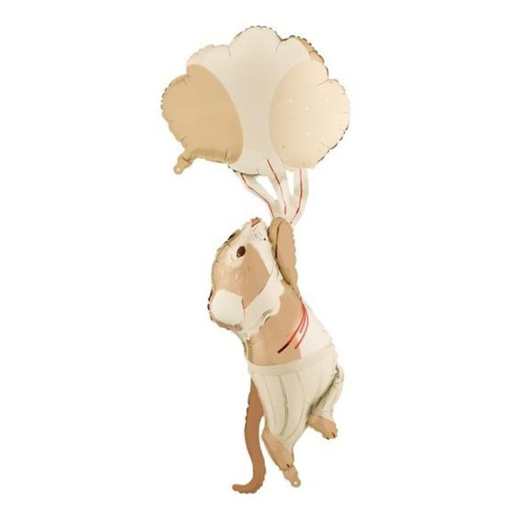 PartyDeco fólia lufi, Többszínű léggömbös egér 44x104cm
