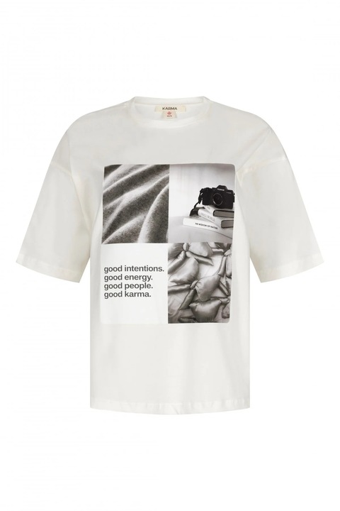 KARMA Tricou Damă PANTONE, Alb | Negru