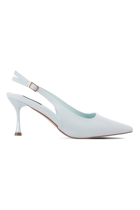 NINE WEST, Pantofi din piele ecologica cu varf ascutit Embelie, Albastru azur