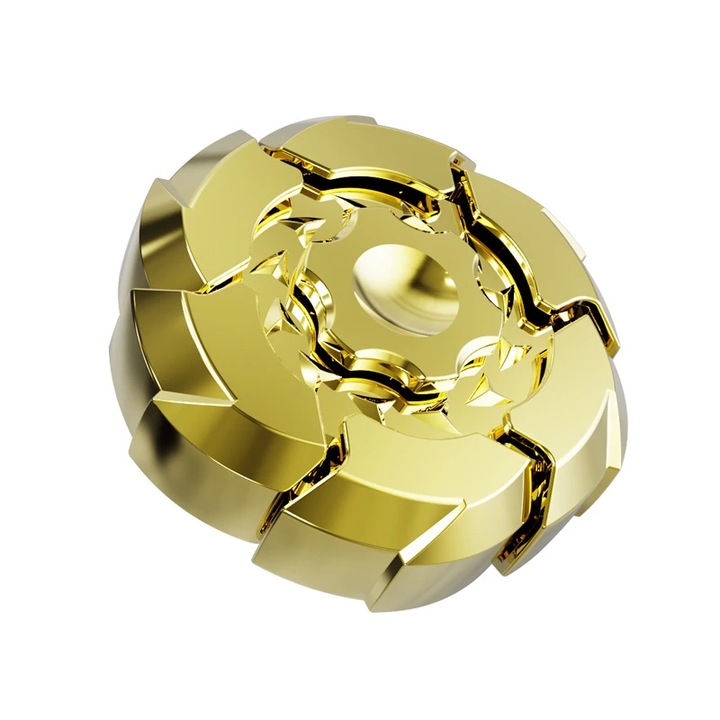 RoveZone Spinner Interactiv Metalic Auriu cu Magneti, Jucarie Antistres Fidget Spinner cu Cutie Premium cu Fermoar, Cadou pentru Copii si Adulti