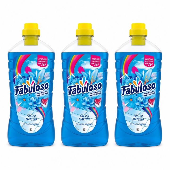 Set 3 x Fabuloso Fresco Mattino, detergent parfumat pentru pardoseli, 950 ml